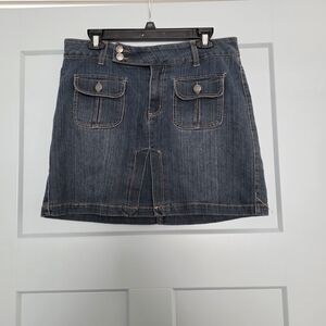 Blue Epic Y2K Denim Mini Skirt Size 10 Utility Jean